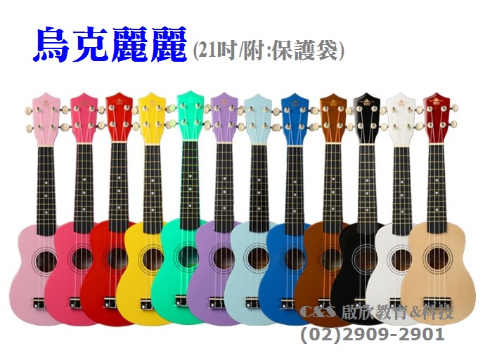 【吉他】烏克麗麗 木製 21” 4弦 收藏琴袋